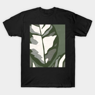 Dark green Rubber plant detail T-Shirt